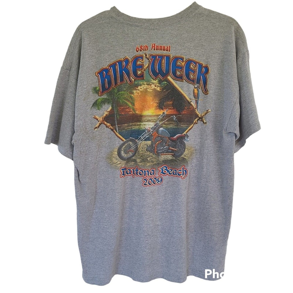 2009 68th Annual Daytona Beach Bike Week Black Men's T-Shirt, Size L